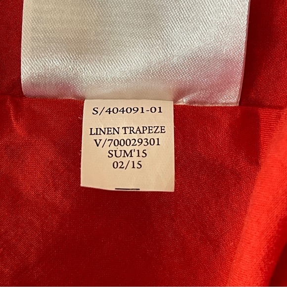 Banana Republic Orange Linen Hi Low Sleeveless Trapeze Dress Size 6 With Pockets - Picture 8 of 9